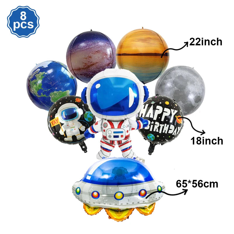 Outer Space Birthday Decoration Rocket Astronaut Theme Balloon Galaxy Solar System Spiral Planet Hanging NASA Party Supplies set