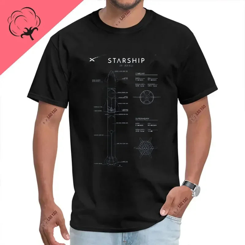 Camiseta Unisex de Algodón – SpaceX Starship