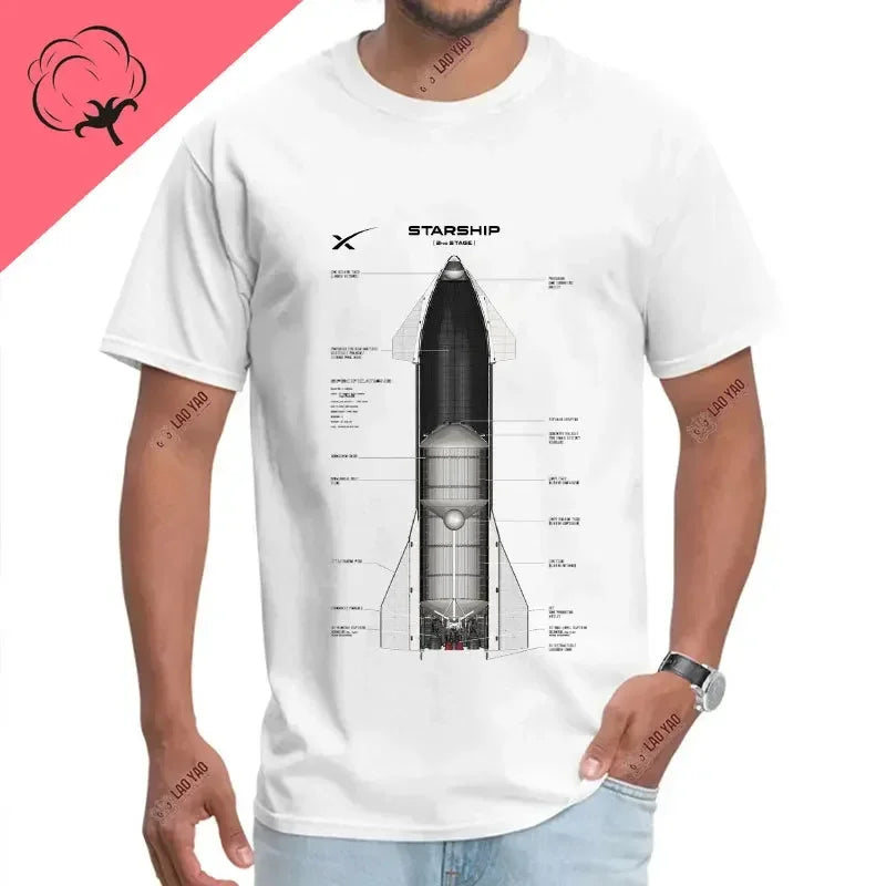 Camiseta Unisex de Algodón – SpaceX Starship
