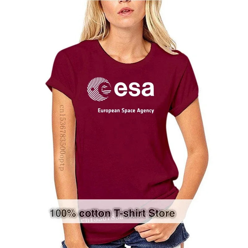 Camiseta con logo ESA – Diseño espacial con homenaje a misiones europeas