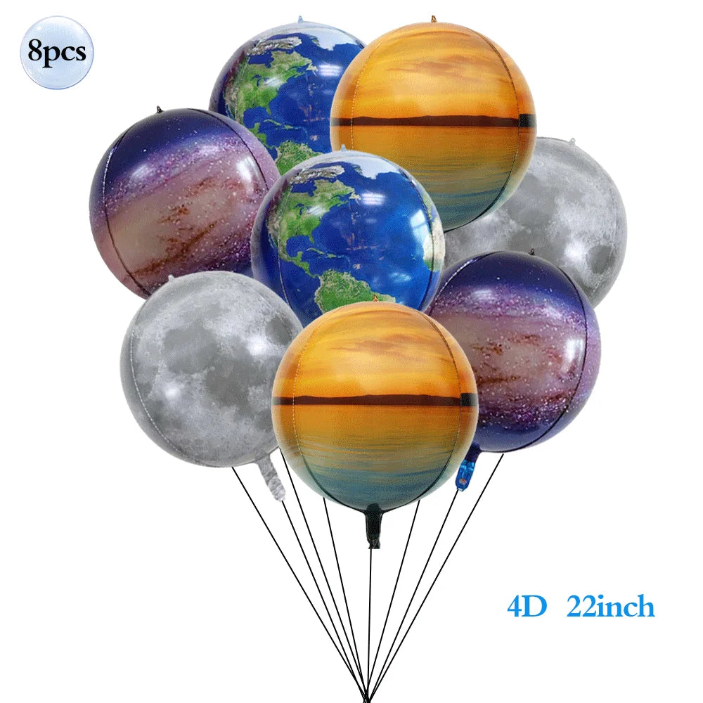 Outer Space Birthday Decoration Rocket Astronaut Theme Balloon Galaxy Solar System Spiral Planet Hanging NASA Party Supplies set