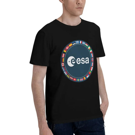 Camiseta oficial ESA – Estilo hipster oversize, cuello redondo y manga corta
