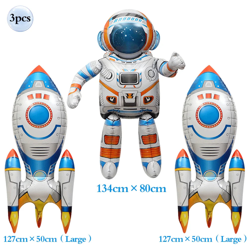 Outer Space Birthday Decoration Rocket Astronaut Theme Balloon Galaxy Solar System Spiral Planet Hanging NASA Party Supplies set