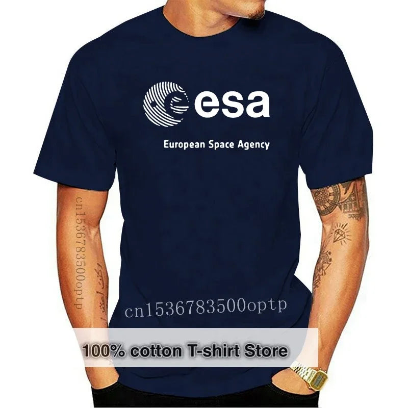 Camiseta con logo ESA – Diseño espacial con homenaje a misiones europeas