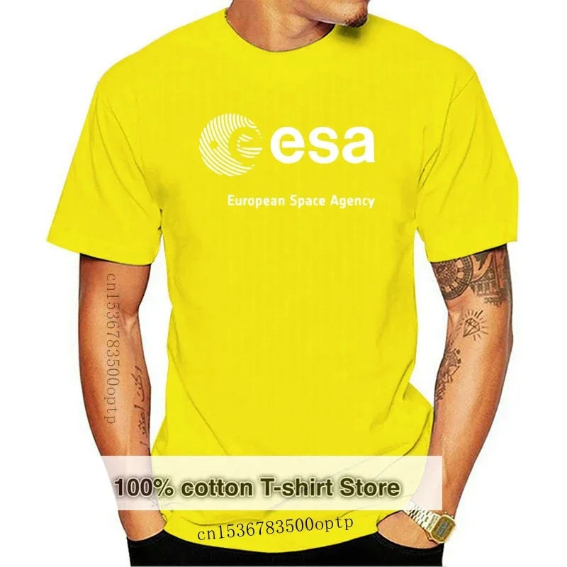 Camiseta con logo ESA – Diseño espacial con homenaje a misiones europeas