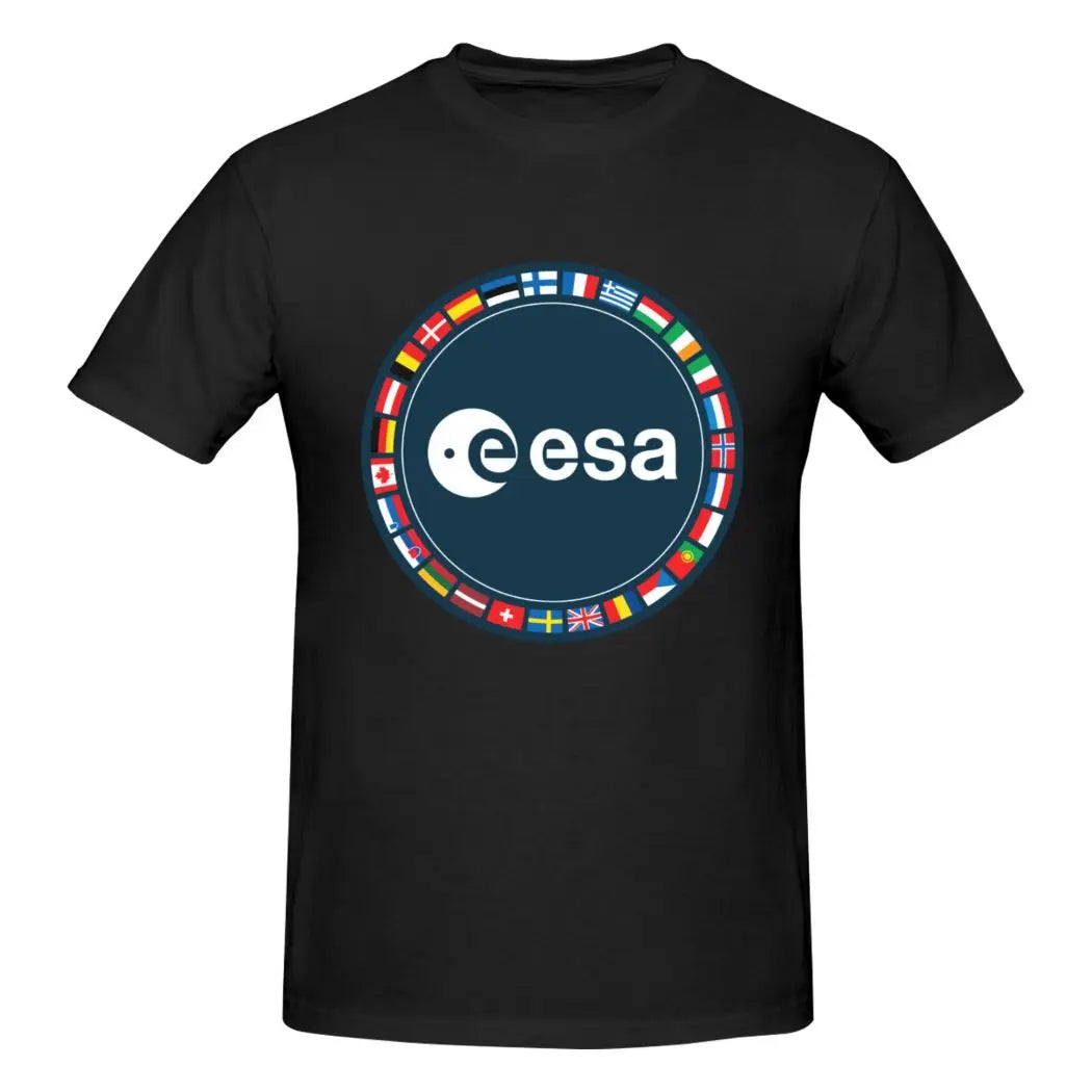 Camiseta oficial ESA – Estilo hipster oversize, cuello redondo y manga corta