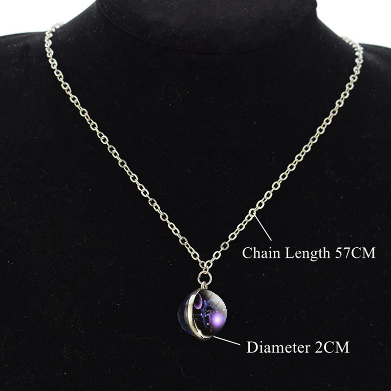 Collar Constelaciones 12 Signos – Colgante Luminiscente de Cielo Estrellado