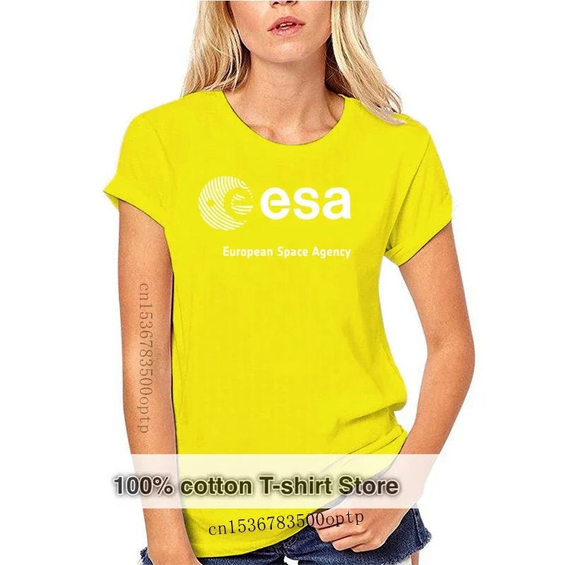 Camiseta con logo ESA – Diseño espacial con homenaje a misiones europeas