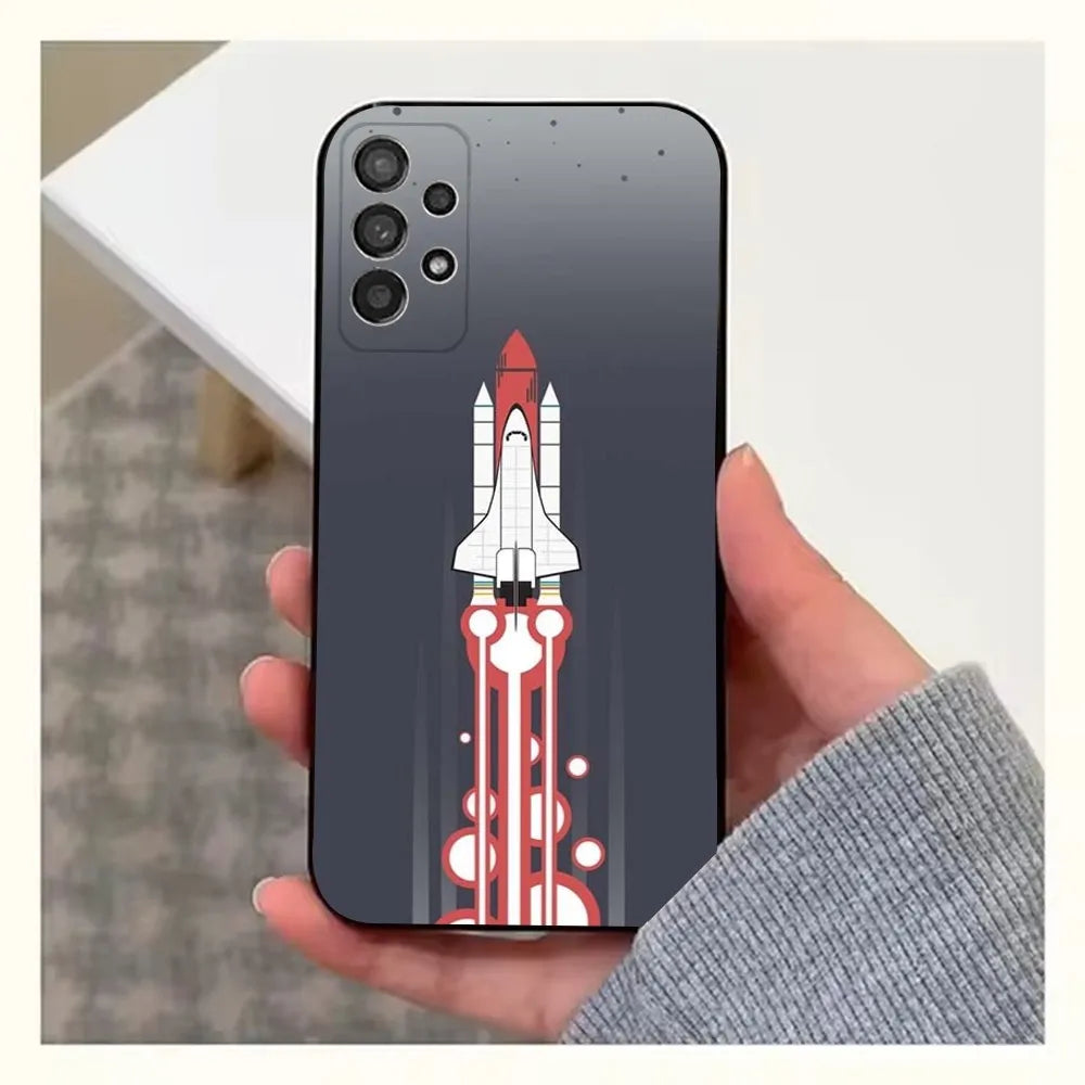Funda Negra de Silicona NASA para Samsung