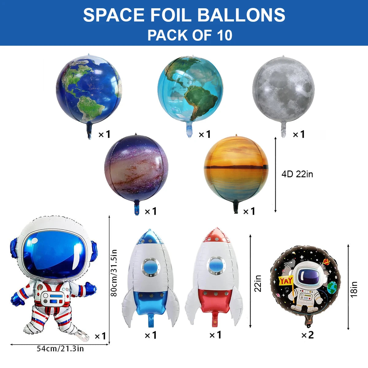 Outer Space Birthday Decoration Rocket Astronaut Theme Balloon Galaxy Solar System Spiral Planet Hanging NASA Party Supplies set