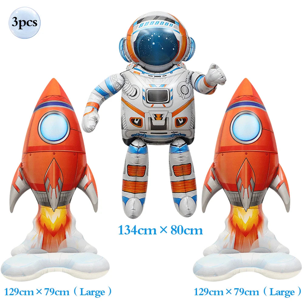 Outer Space Birthday Decoration Rocket Astronaut Theme Balloon Galaxy Solar System Spiral Planet Hanging NASA Party Supplies set