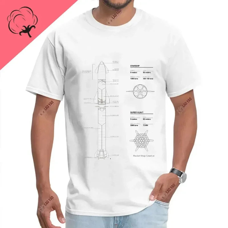 Camiseta Unisex de Algodón – SpaceX Starship