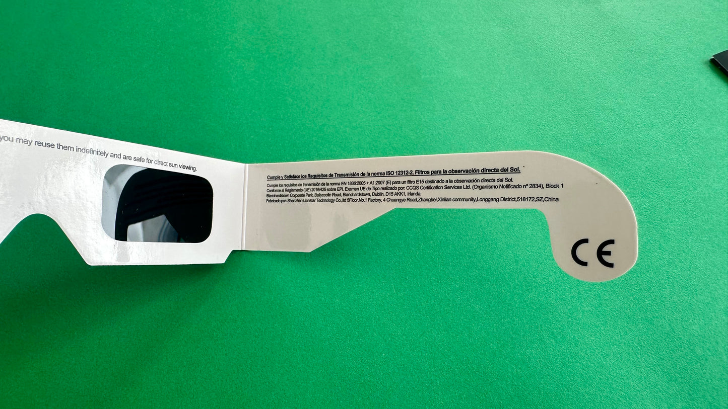 Gafas de Eclipse Solar Stylestellar – Protección certificada ISO 12312-2