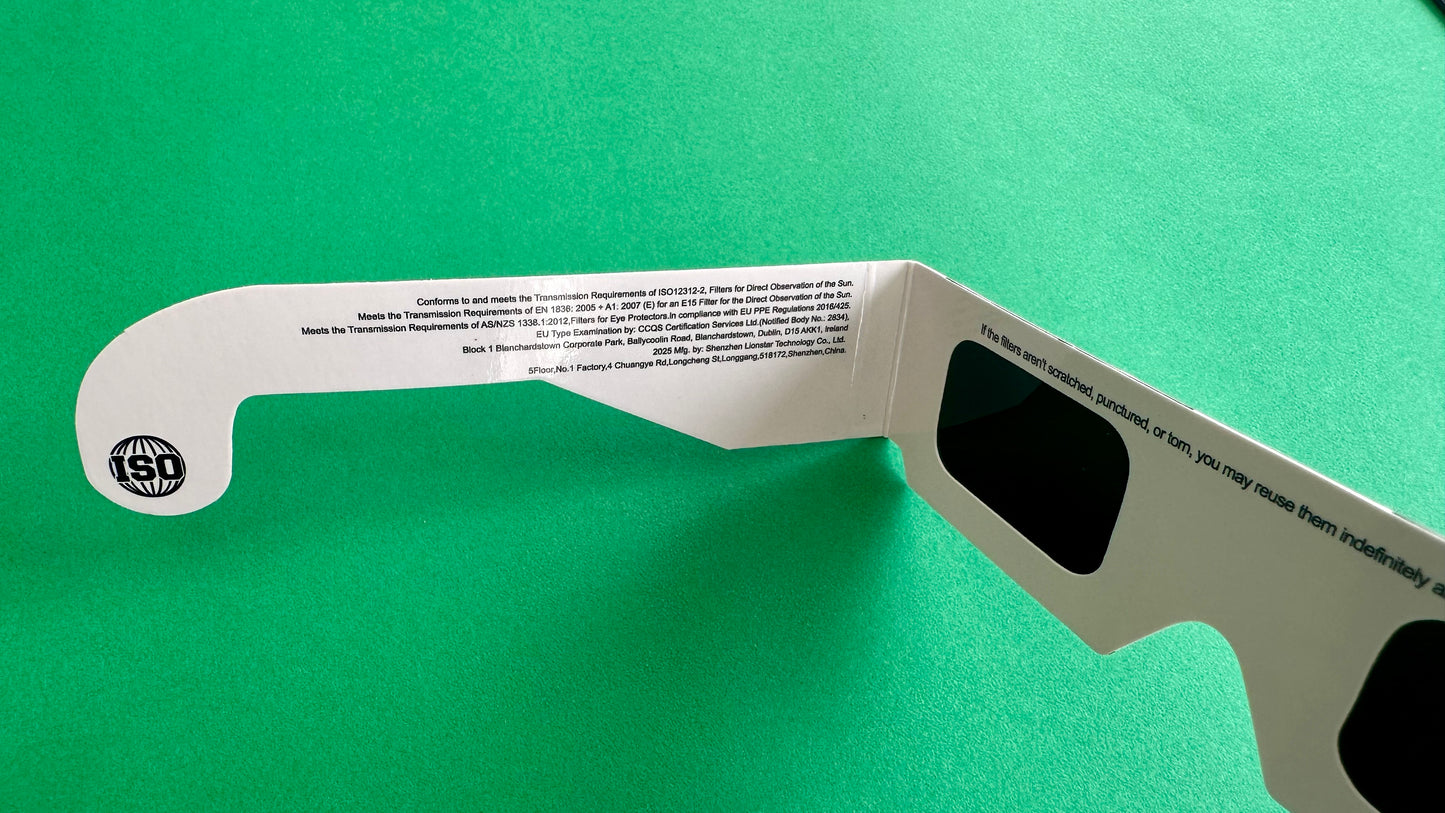 Gafas de Eclipse Solar Stylestellar – Protección certificada ISO 12312-2