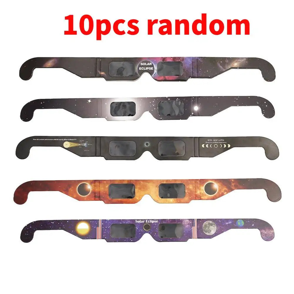 ¡Disfruta de este pack de (5-10-20-30-50-70-100) gafas solares para eclipse! Observa con seguridad y comodidad