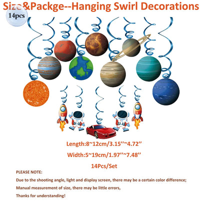 Outer Space Birthday Decoration Rocket Astronaut Theme Balloon Galaxy Solar System Spiral Planet Hanging NASA Party Supplies set