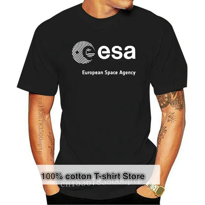 Camiseta con logo ESA – Diseño espacial con homenaje a misiones europeas