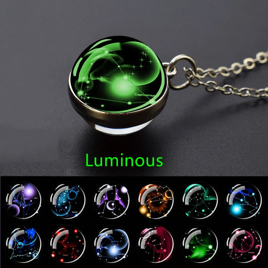 Collar Constelaciones 12 Signos – Colgante Luminiscente de Cielo Estrellado