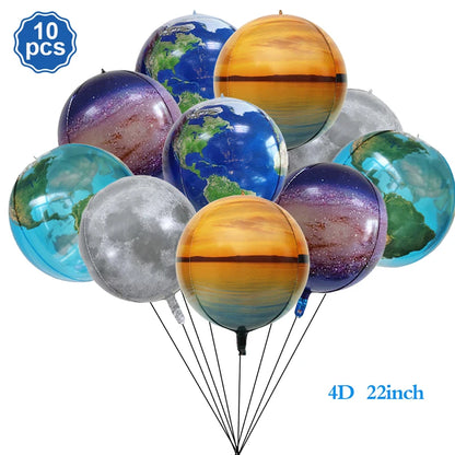 Outer Space Birthday Decoration Rocket Astronaut Theme Balloon Galaxy Solar System Spiral Planet Hanging NASA Party Supplies set