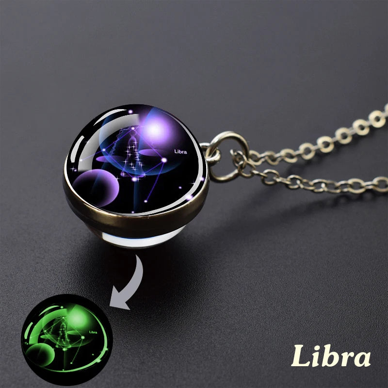 Collar Constelaciones 12 Signos – Colgante Luminiscente de Cielo Estrellado