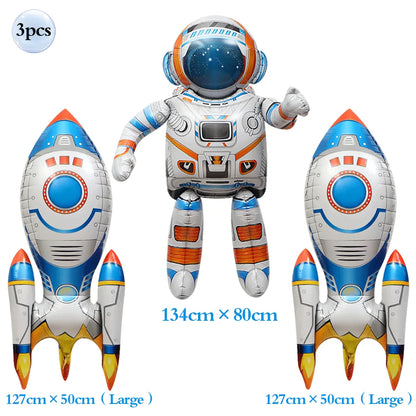 Outer Space Birthday Decoration Rocket Astronaut Theme Balloon Galaxy Solar System Spiral Planet Hanging NASA Party Supplies set