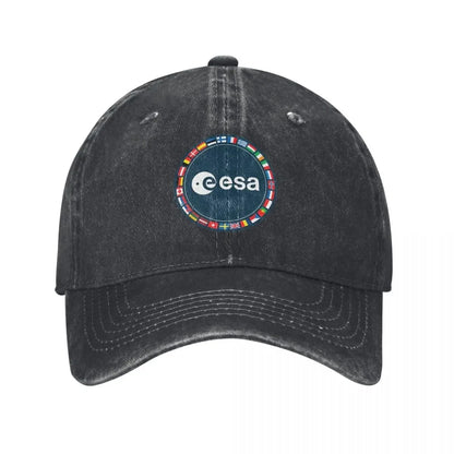 Gorra vintage ESA – Estilo denim desgastado, unisex y ajustable