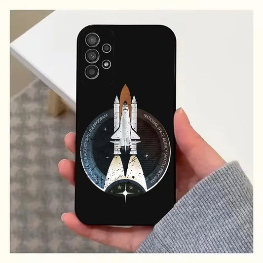 Funda Negra de Silicona NASA para Samsung