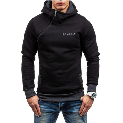 SpaceX 2025 Herren-Sweatshirt – Diagonales Reißverschlussdesign