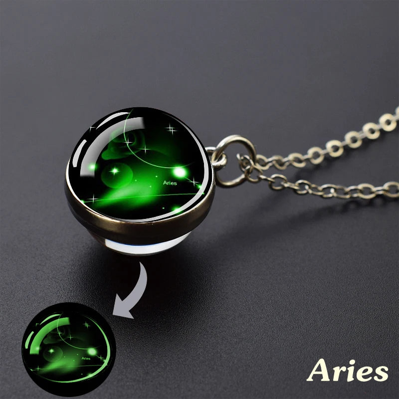 Collar Constelaciones 12 Signos – Colgante Luminiscente de Cielo Estrellado