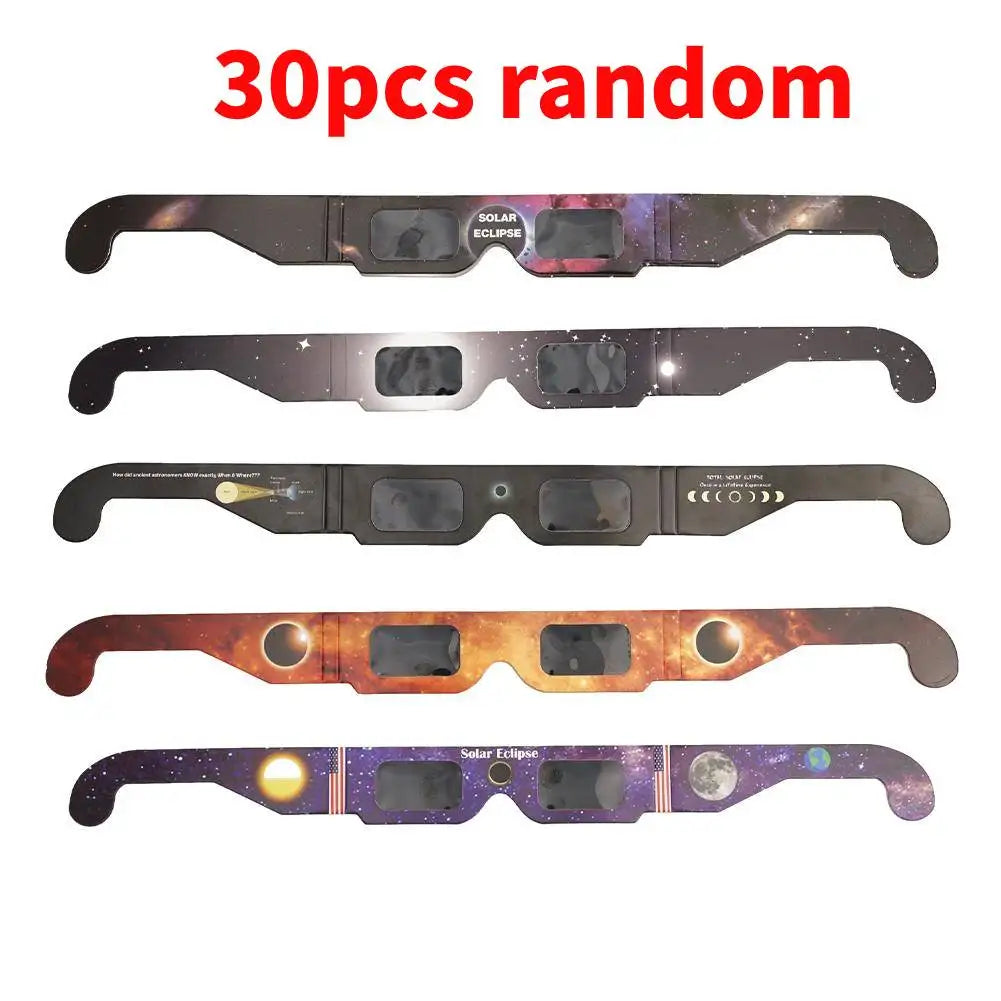 ¡Disfruta de este pack de (5-10-20-30-50-70-100) gafas solares para eclipse! Observa con seguridad y comodidad
