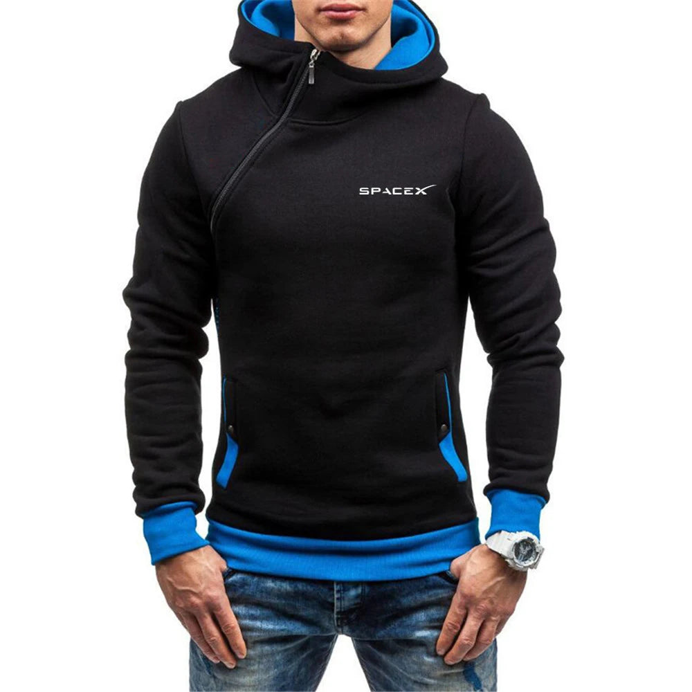 SpaceX 2025 Herren-Sweatshirt – Diagonales Reißverschlussdesign