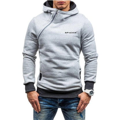 SpaceX 2025 Herren-Sweatshirt – Diagonales Reißverschlussdesign