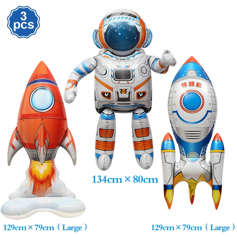 Outer Space Birthday Decoration Rocket Astronaut Theme Balloon Galaxy Solar System Spiral Planet Hanging NASA Party Supplies set