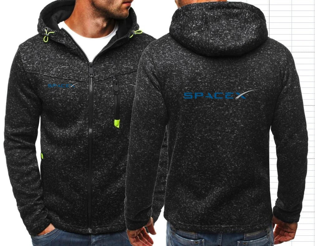 Herren-Sweatshirt mit Reißverschluss – SpaceX &amp; Mars