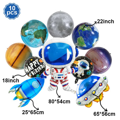 Outer Space Birthday Decoration Rocket Astronaut Theme Balloon Galaxy Solar System Spiral Planet Hanging NASA Party Supplies set