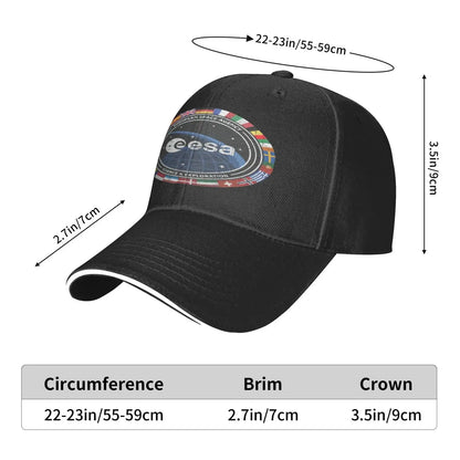 Gorra ESA – Diseño Cósmico Unisex con Visera Curva y Ajuste de Velcro