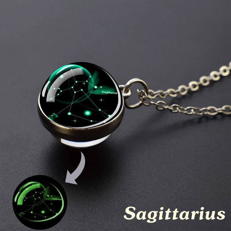 Collar Constelaciones 12 Signos – Colgante Luminiscente de Cielo Estrellado