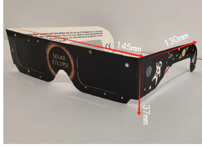 Pack 5 gafas solares para eclipses ,certificación CE e ISO,