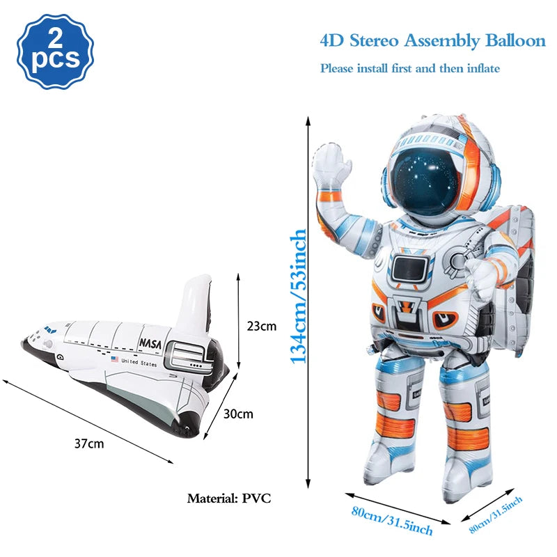 Outer Space Birthday Decoration Rocket Astronaut Theme Balloon Galaxy Solar System Spiral Planet Hanging NASA Party Supplies set