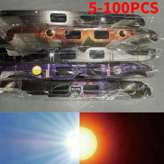 ¡Disfruta de este pack de (5-10-20-30-50-70-100) gafas solares para eclipse! Observa con seguridad y comodidad