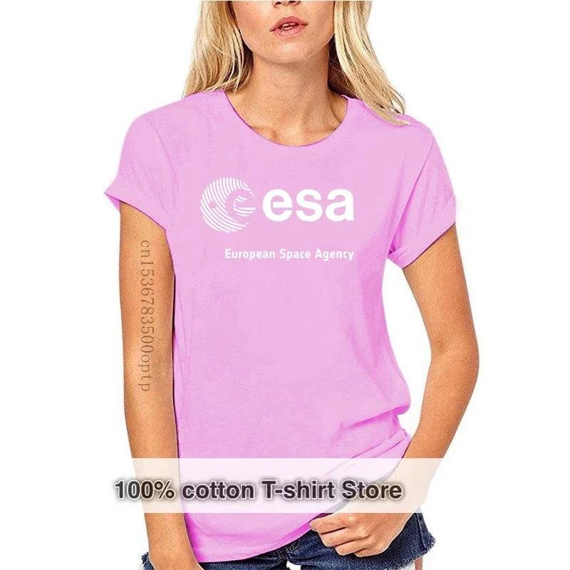 Camiseta con logo ESA – Diseño espacial con homenaje a misiones europeas