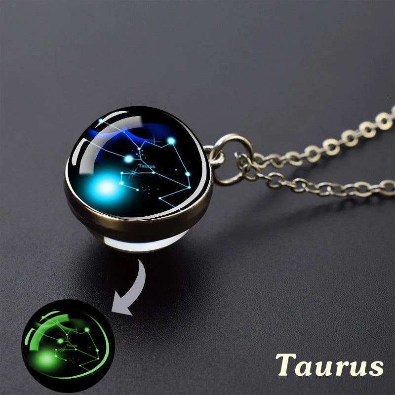Collar Constelaciones 12 Signos – Colgante Luminiscente de Cielo Estrellado