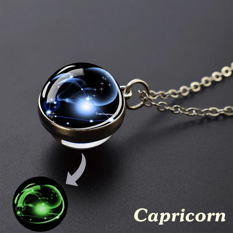 Collar Constelaciones 12 Signos – Colgante Luminiscente de Cielo Estrellado