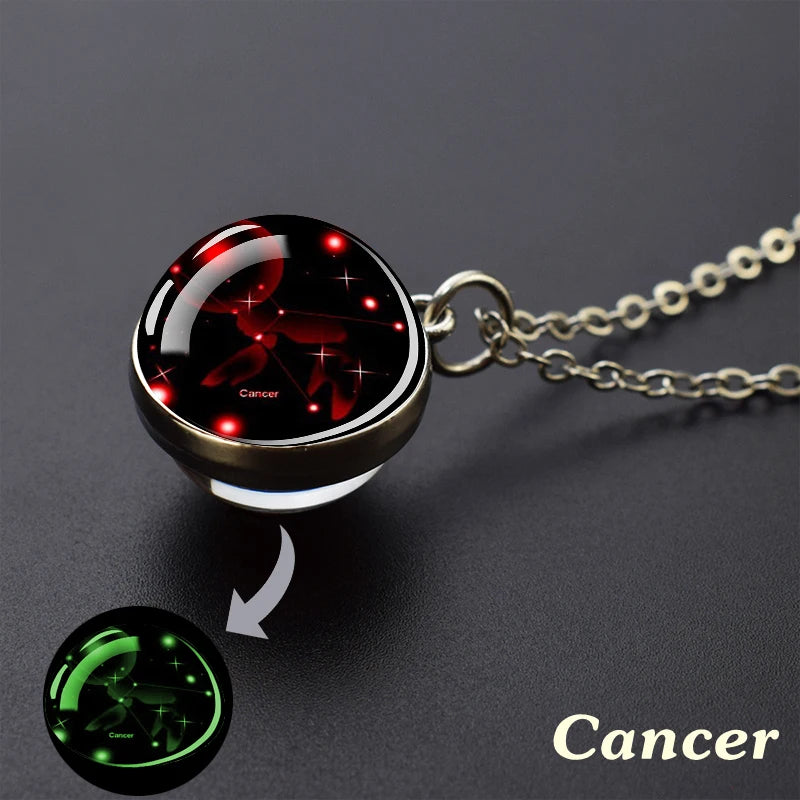 Collar Constelaciones 12 Signos – Colgante Luminiscente de Cielo Estrellado