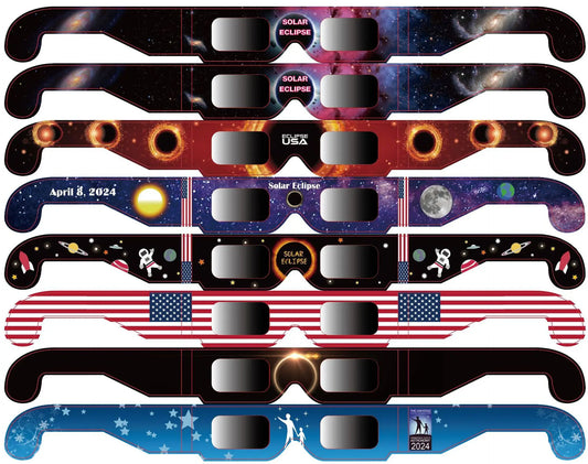 Pack 5 gafas solares para eclipses ,certificación CE e ISO,