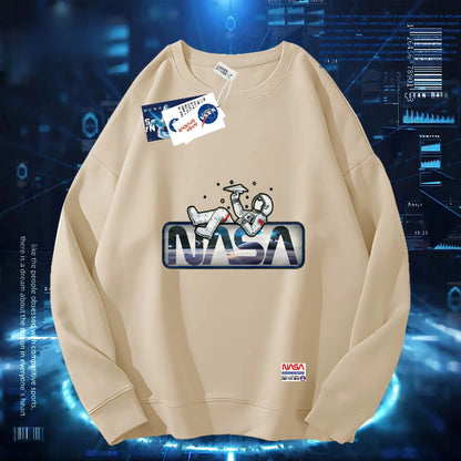 Sudadera NASA Mujer – Primavera/Otoño, Cuello Redondo y Corte Holgado