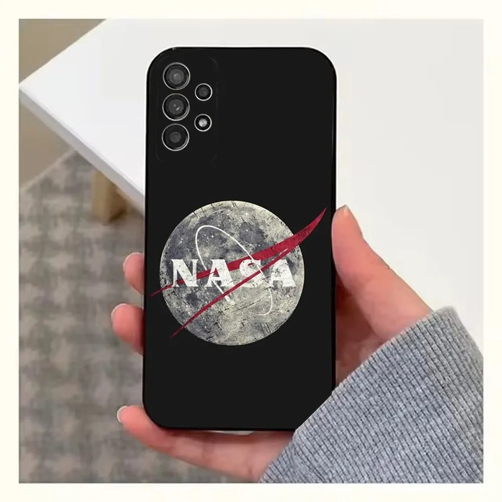 Funda Negra de Silicona NASA para Samsung