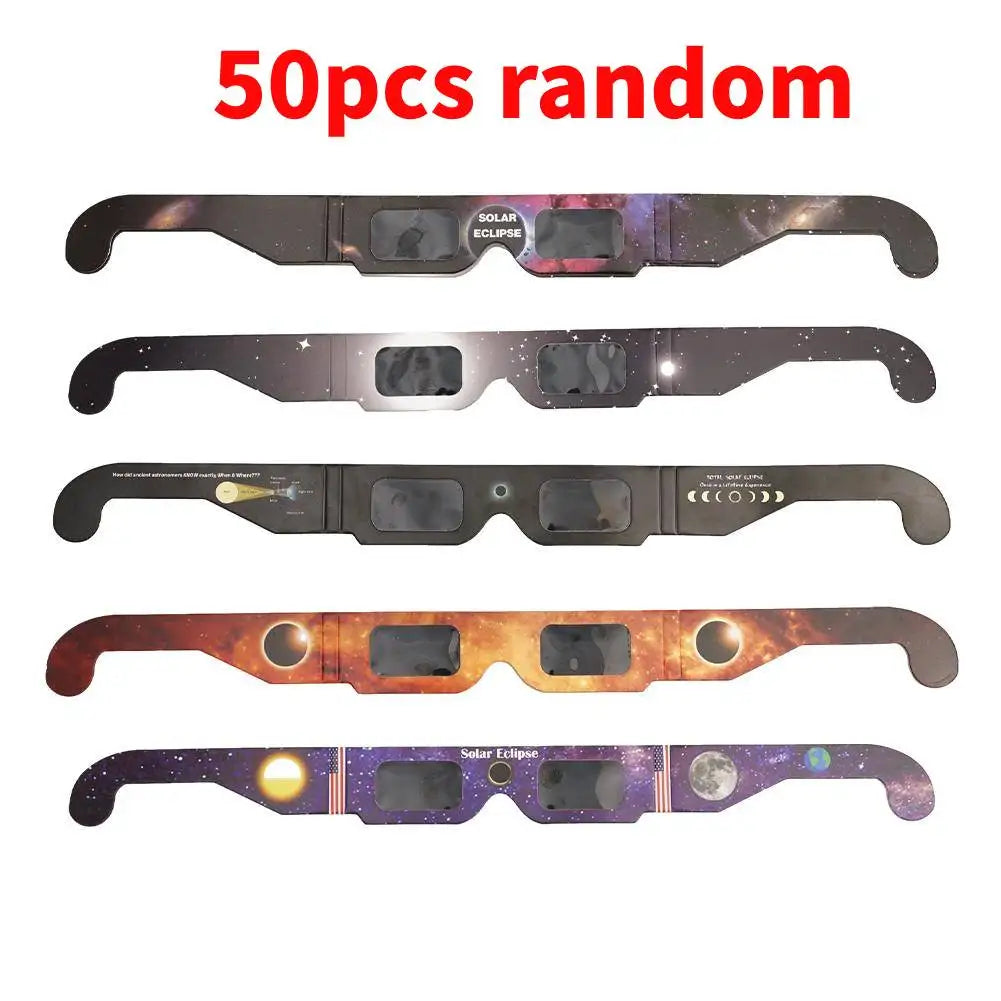 ¡Disfruta de este pack de (5-10-20-30-50-70-100) gafas solares para eclipse! Observa con seguridad y comodidad