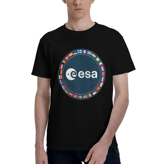 Camiseta oficial ESA – Estilo hipster oversize, cuello redondo y manga corta