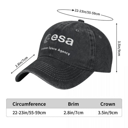 Gorra vintage ESA – Estilo denim desgastado, unisex y ajustable